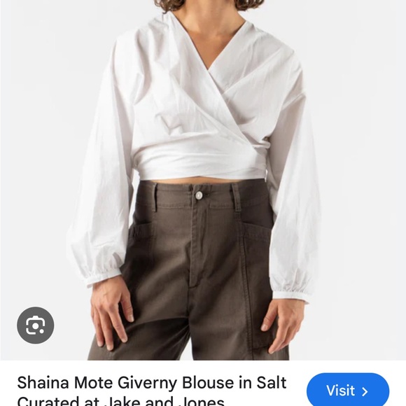 Elegant White Wrap Top - Picture 6 of 7